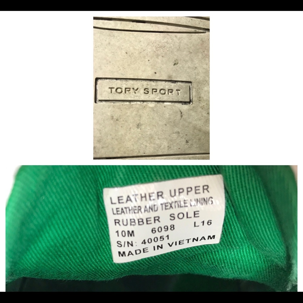 TORY SPORT 10 CHEVRON GREEN WHITE SNEAKER TENNIS - Picture 8 of 8